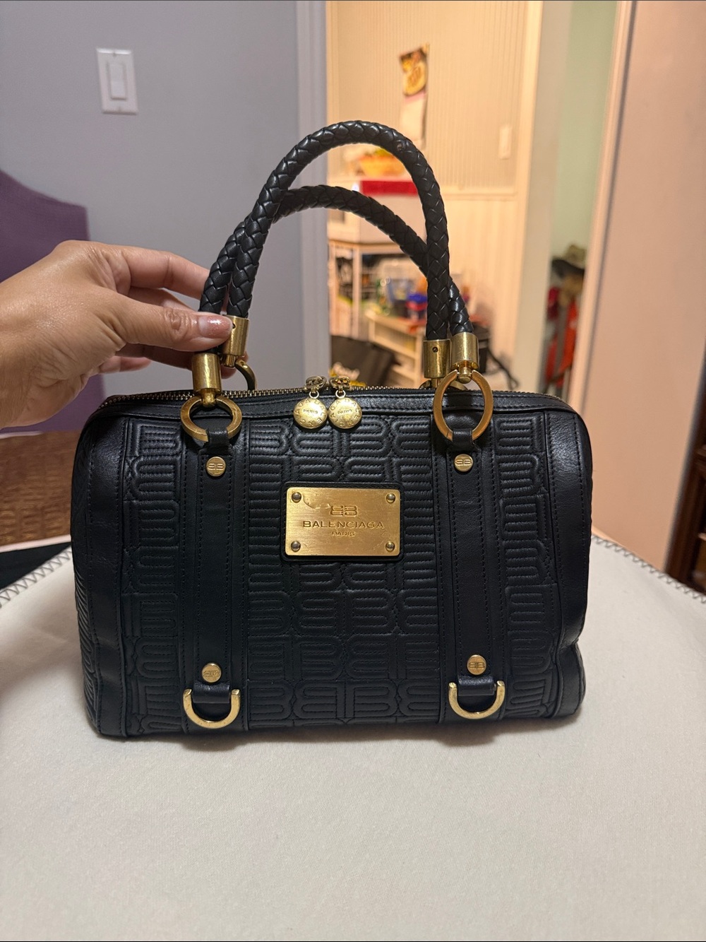 Authentic Balenciaga Paris (Korea) Leather Boston.
